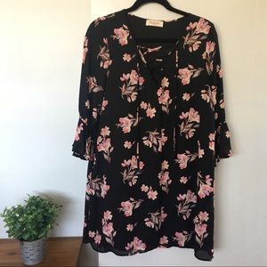 Floral Dress with Flutter Sleeves